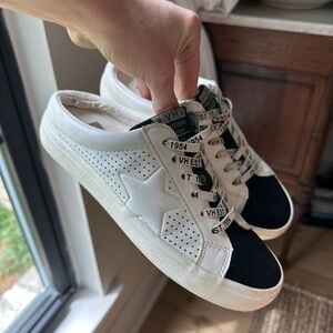 Vintage Havana Black and White Star slip on Sneakers